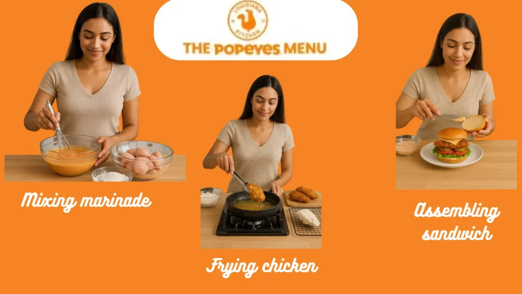 cooking steps to make spicy chicken sandwich deluxe
